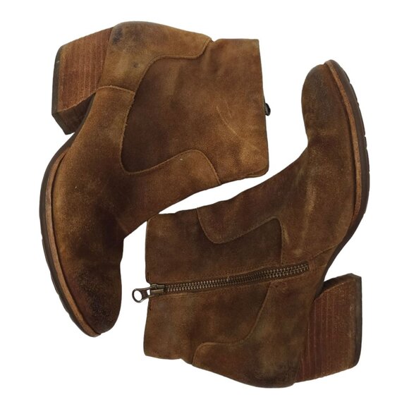 Kork Ease Side Zip Suede Ankle Boots Womens Size 7.5 M Booties Brown K48523 - Picture 3 of 14
